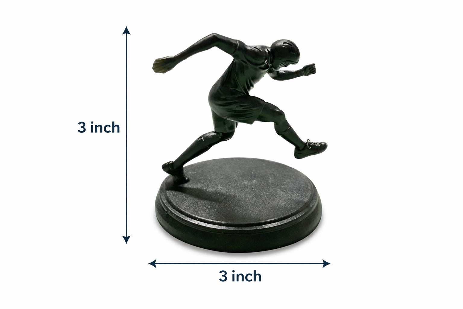 BuildInk Soccer Player Figurine – 3D Printed Football Athlete Statue – 3 Inch Sports Desk Decor Collectible – Soccer Gift for Fans