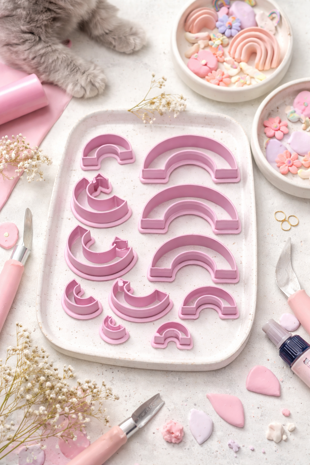 10 Size Rainbow Polymer Clay Cutter Set 15-60mm Arch Clay Cutters Jewelry