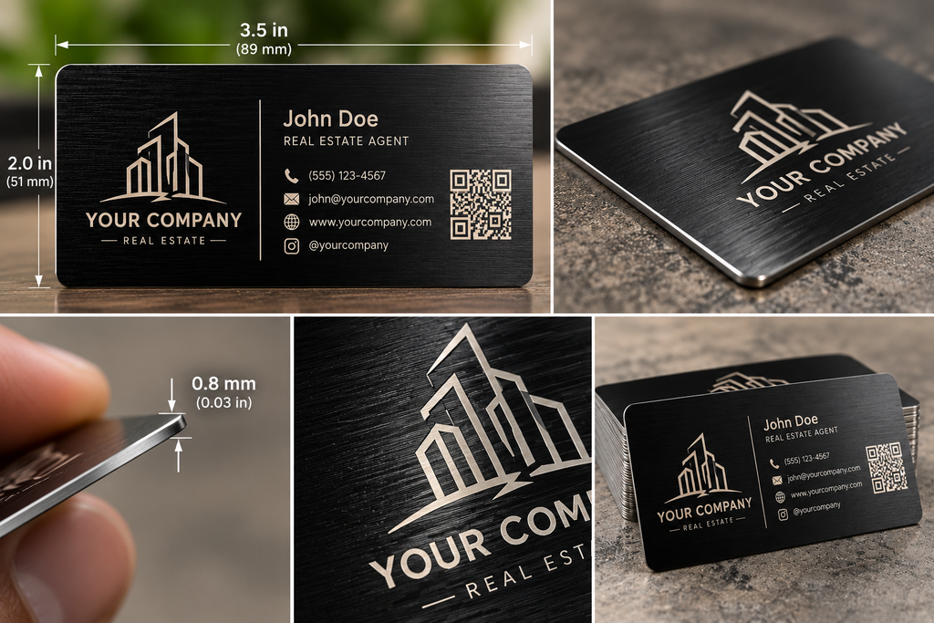 10 Custom Metal Business Cards Personalized Logo QR Code | Laser Engraved Aluminum Business Cards | Custom Business Cards