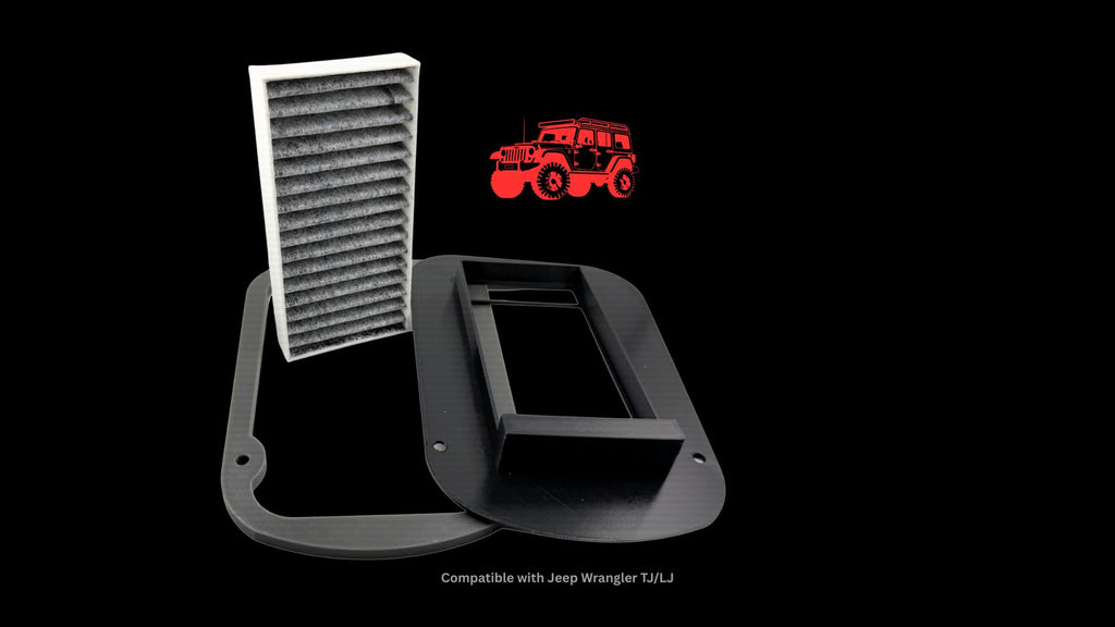 Jeep Wrangler TJ LJ Cabin Air Filter Retrofit Kit 2003-2006 3D Printed Adapter