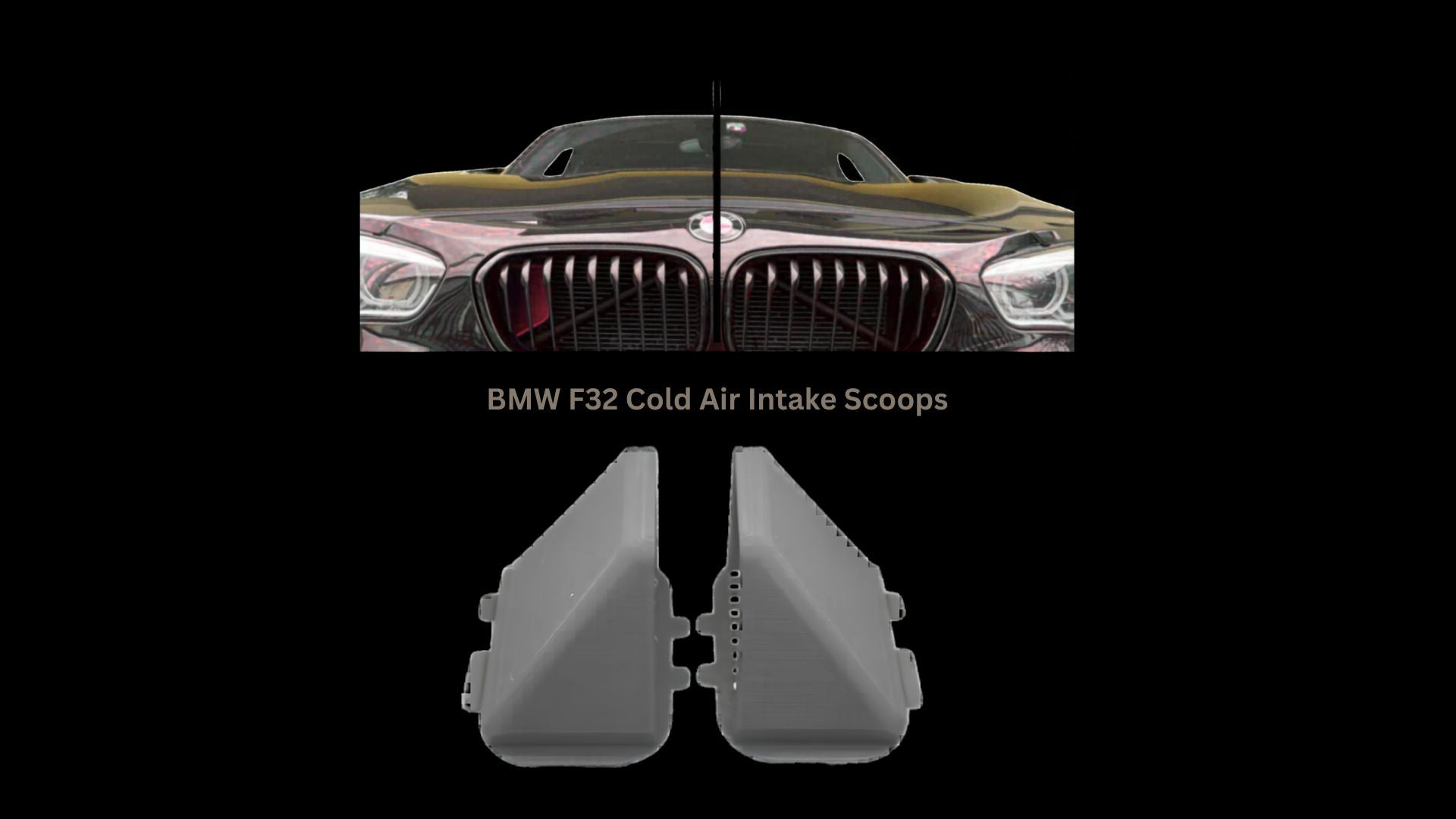 BMW Cold Air Intake Scoops – Left & Right with Integrated Grille – 3D Printed