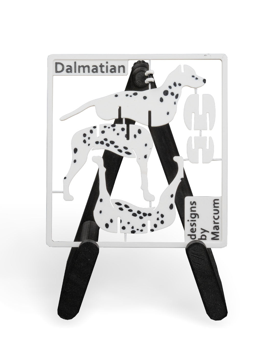 3D Printed Dalmatian Kit - Set of 2 - Articulated PLA Model - DIY Puzzle & Unique Desk Decor