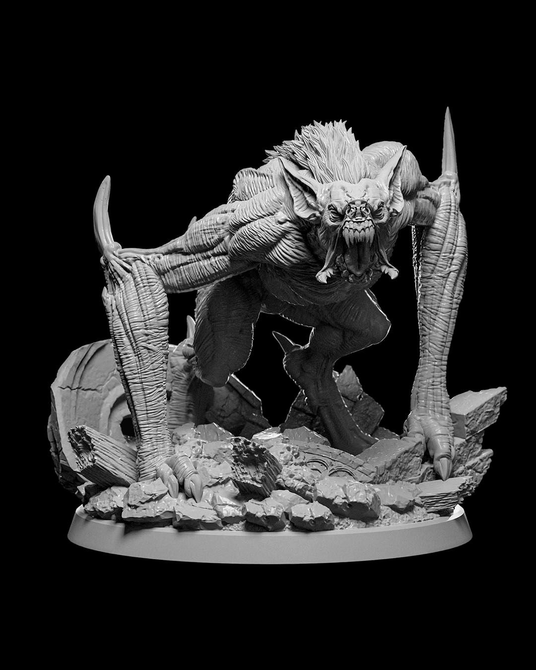 Dire Bat 3D Miniature - 32mm & 75mm