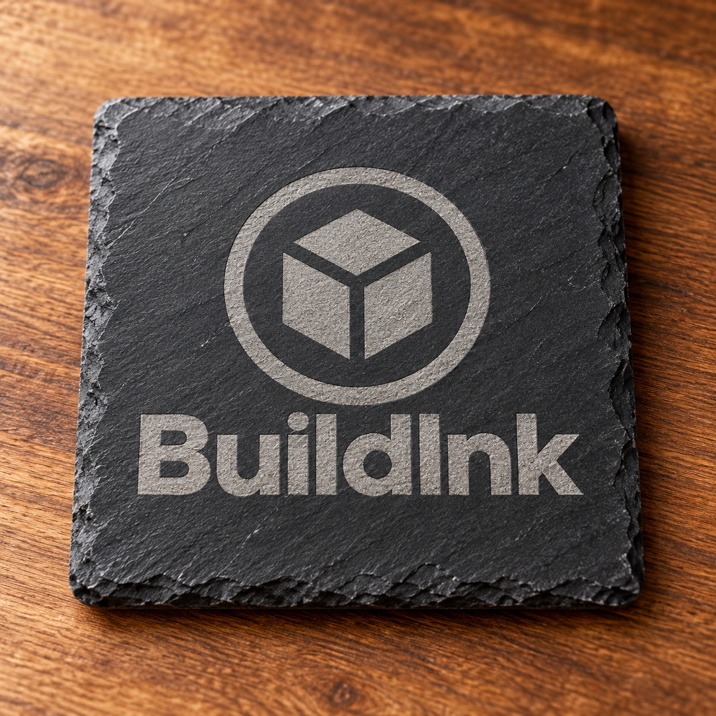 Custom Engraved Slate Coasters – Personalized Business Logo, Round or Square