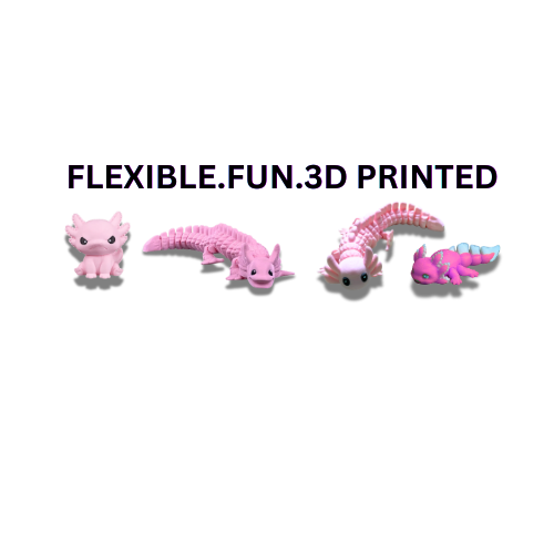 BuildInk Articulated 3D Printed Axolotl – Flexible Desk Pet – 12 Inches