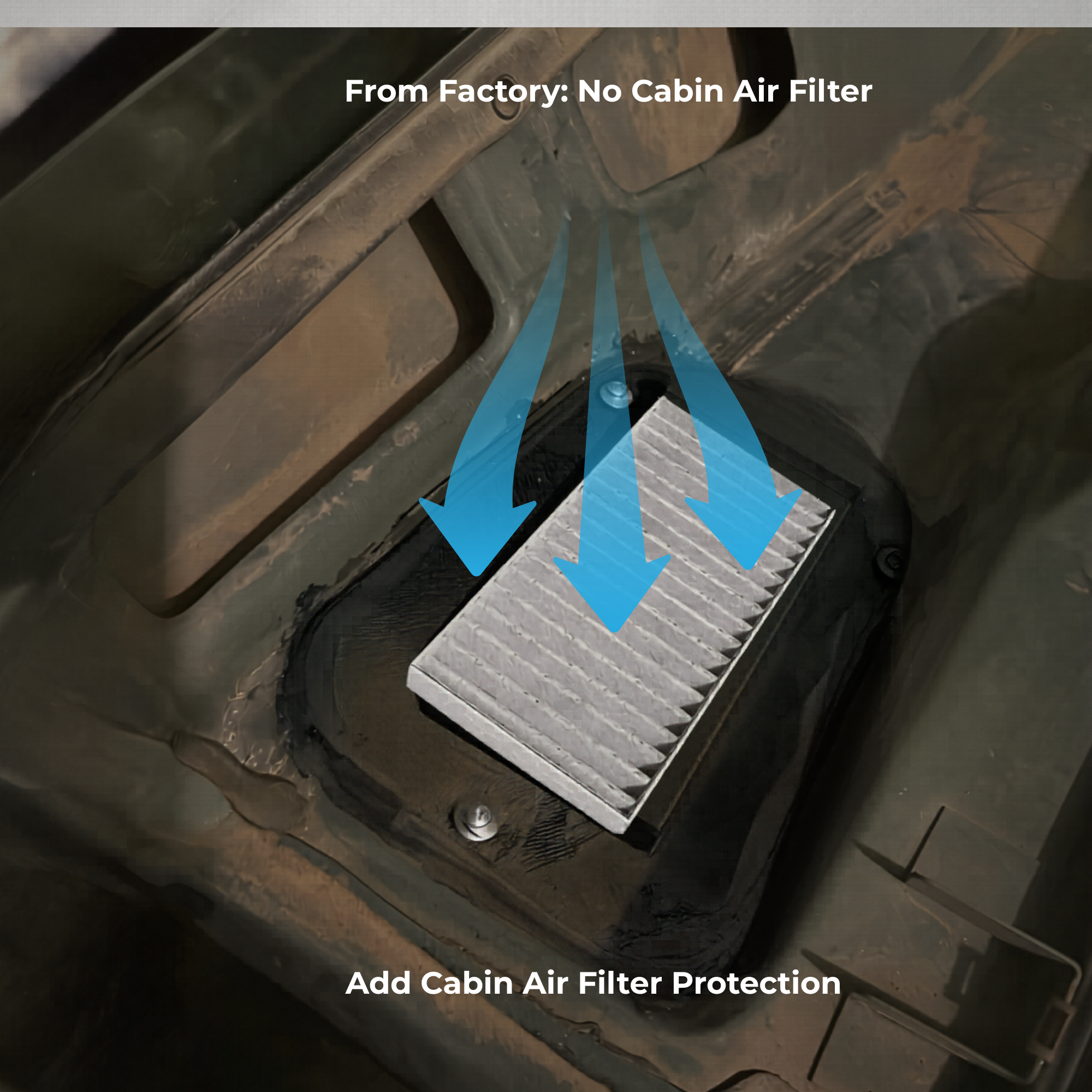 Jeep Wrangler TJ LJ Cabin Air Filter Retrofit Kit 2003-2006 3D Printed Adapter