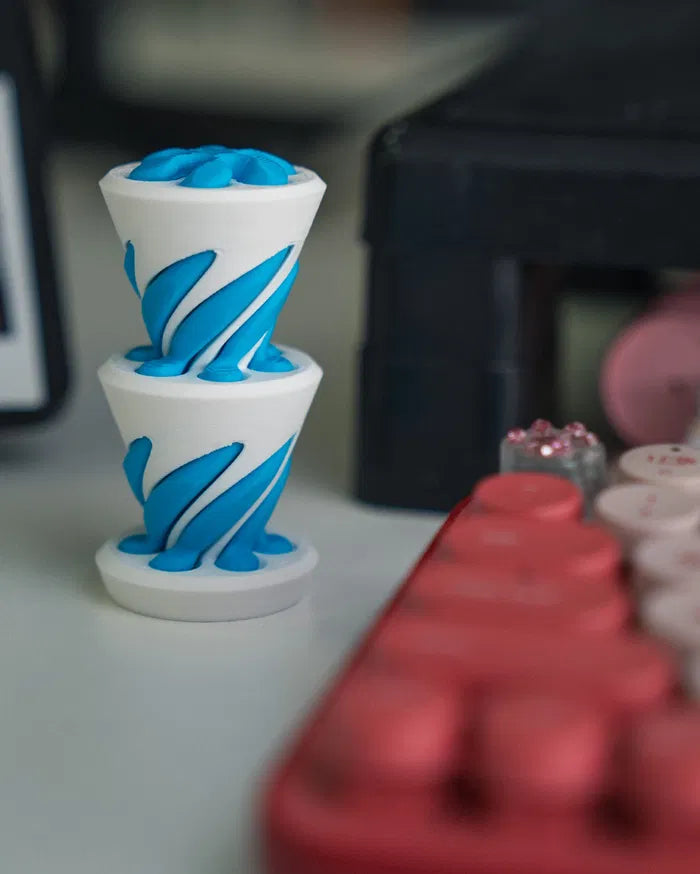 3-Pack 3D Printed Optical Illusion Helix Sculptures – Unique Spiral Fidget Decor Set – Impossible Cone Style Desk Toys for Adults & Kids