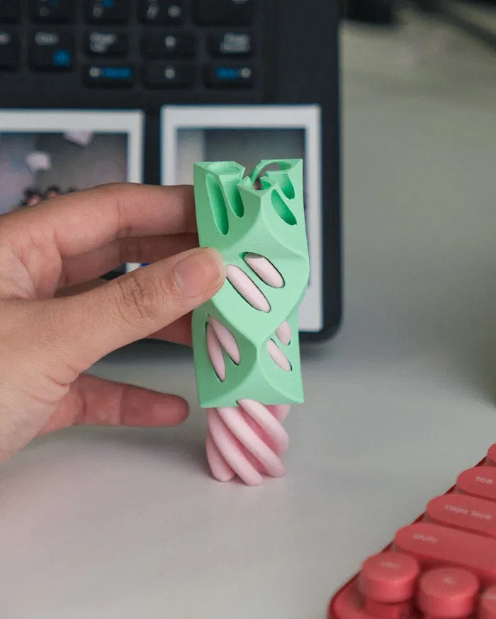 3-Pack 3D Printed Optical Illusion Helix Sculptures – Unique Spiral Fidget Decor Set – Impossible Cone Style Desk Toys for Adults & Kids