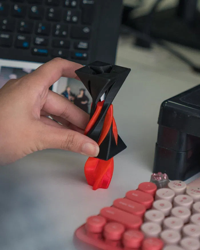 3-Pack 3D Printed Optical Illusion Helix Sculptures – Unique Spiral Fidget Decor Set – Impossible Cone Style Desk Toys for Adults & Kids