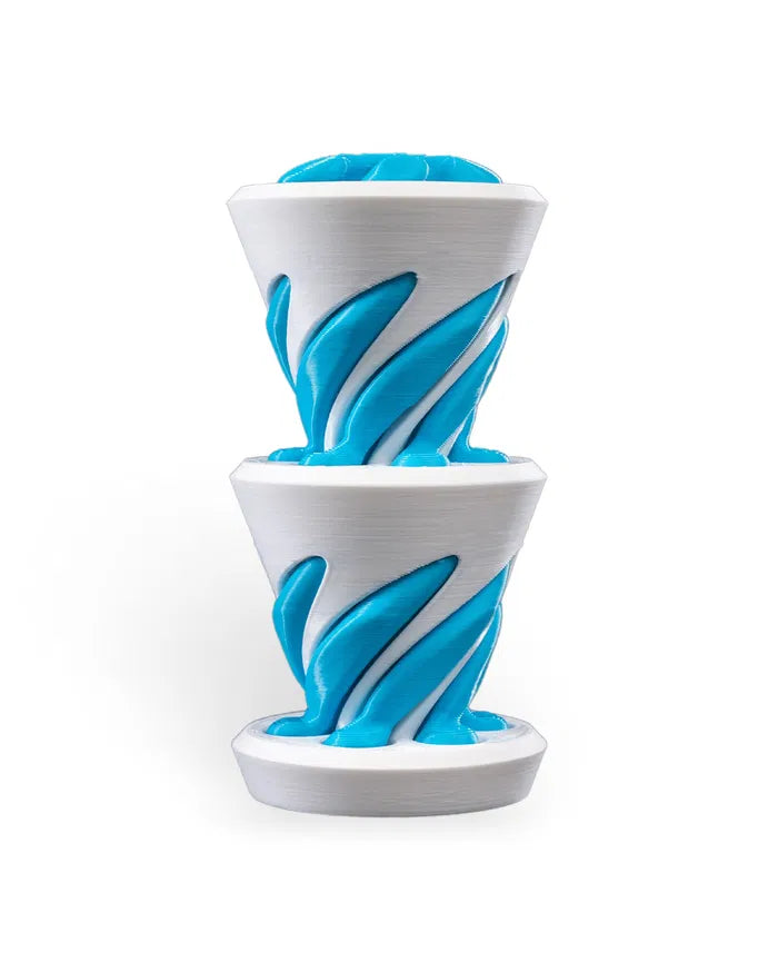 3-Pack 3D Printed Optical Illusion Helix Sculptures – Unique Spiral Fidget Decor Set – Impossible Cone Style Desk Toys for Adults & Kids