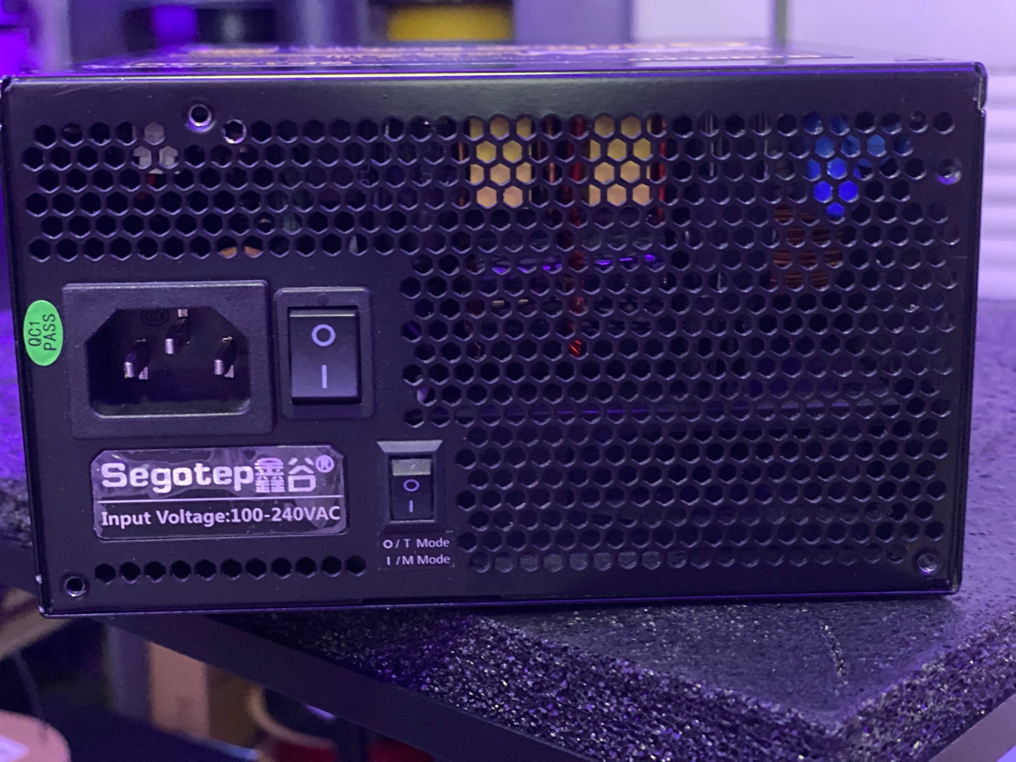 Used Segotep GP1350G 1250W 80+ GOLD Full Modular PC Power Supply PSU + AC Cord