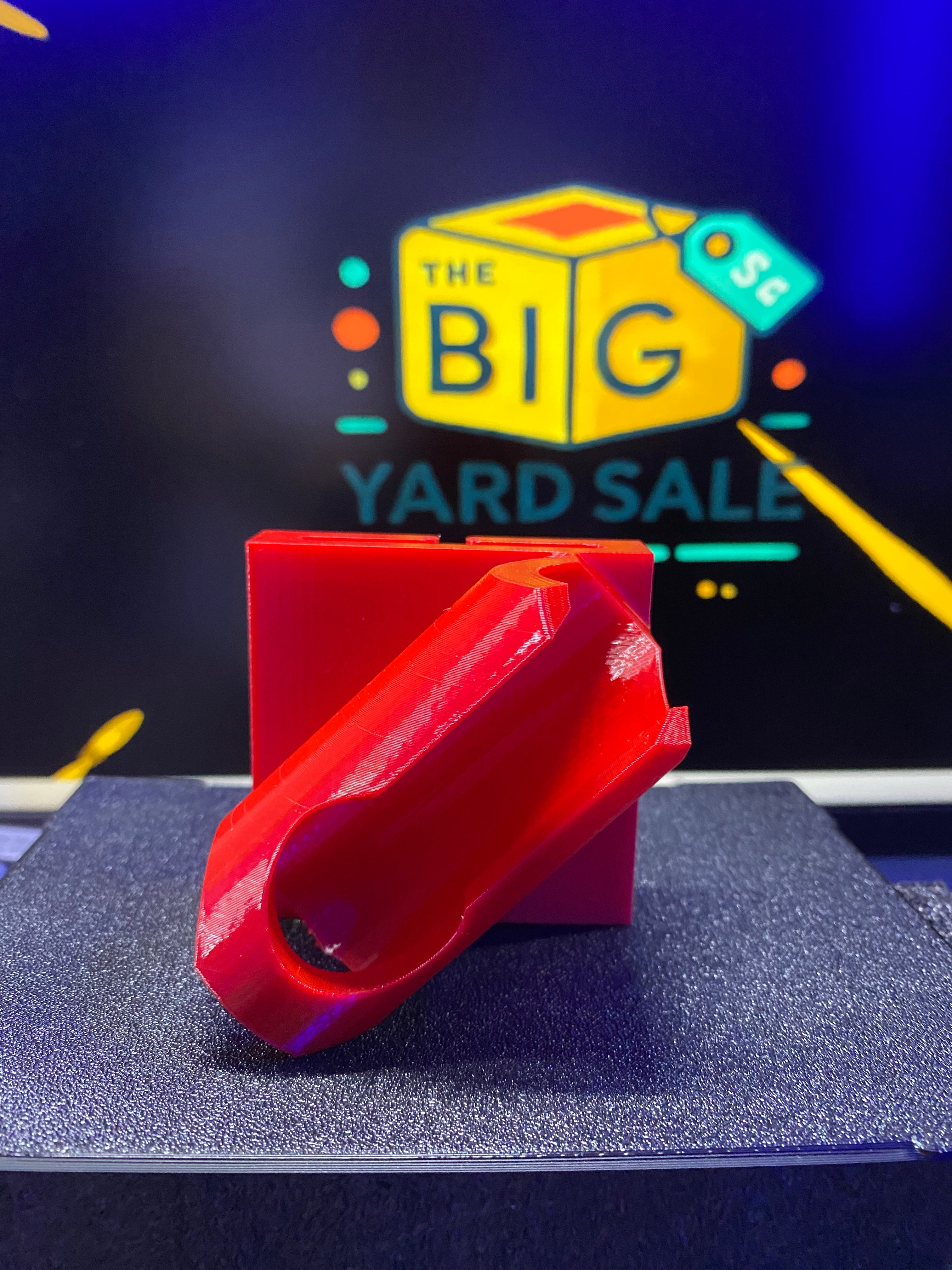 Left-Side Belt Clip Fishing Rod Holder - 3D Printed PETG Red