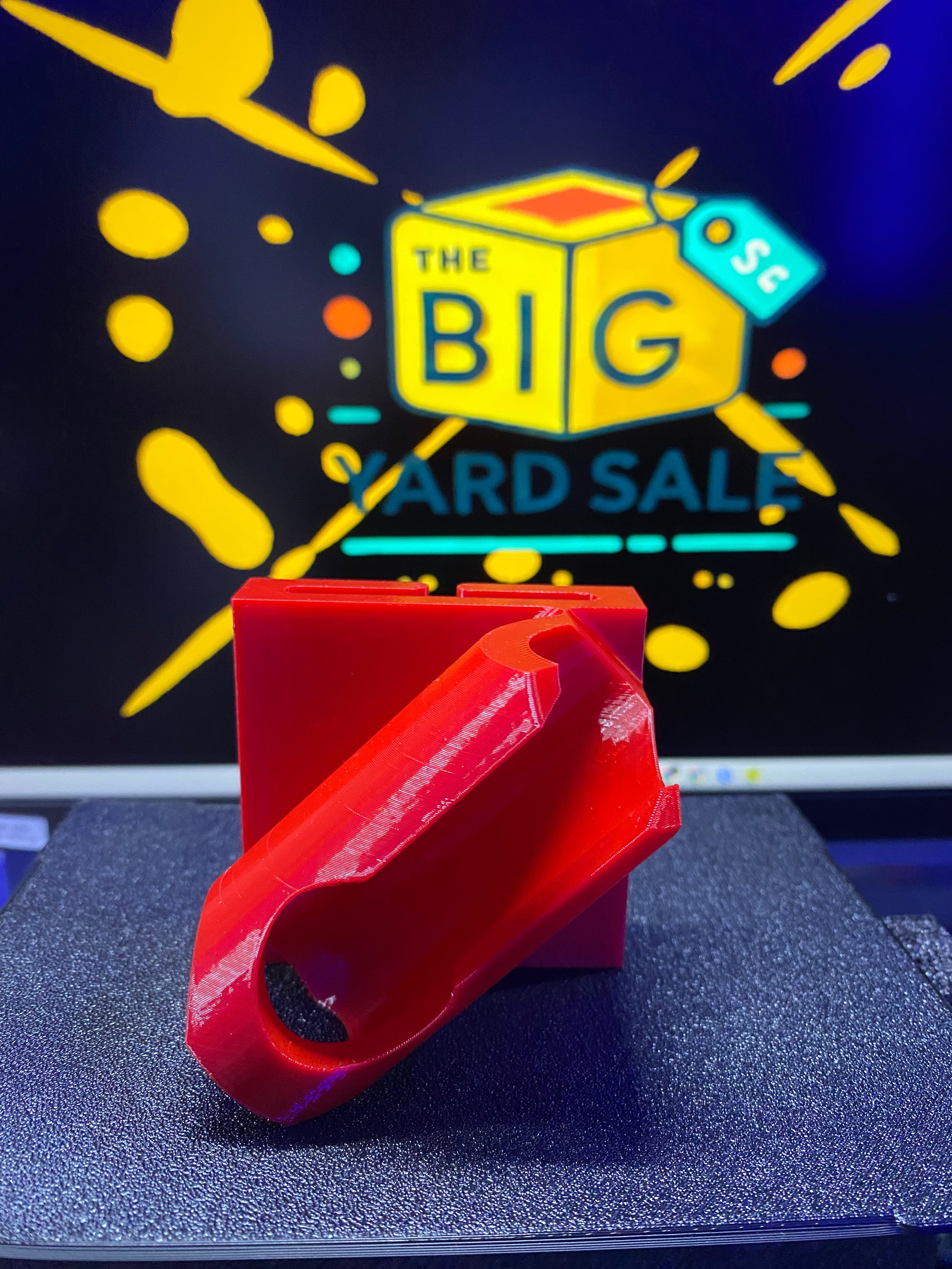 Left-Side Belt Clip Fishing Rod Holder - 3D Printed PETG Red