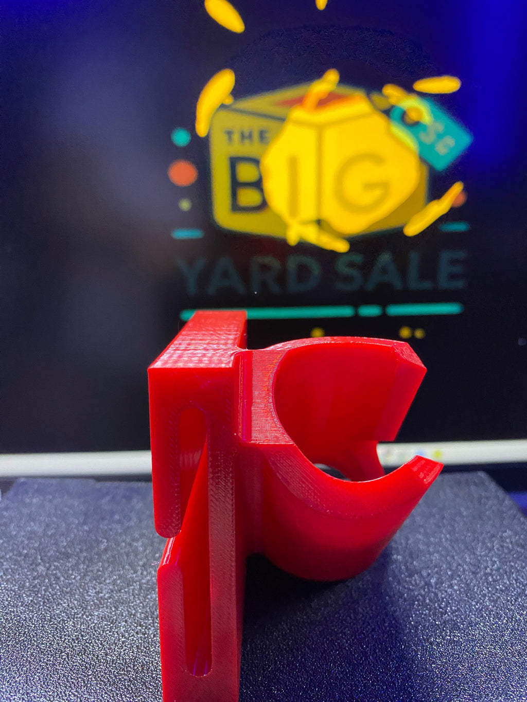 Left-Side Belt Clip Fishing Rod Holder - 3D Printed PETG Red