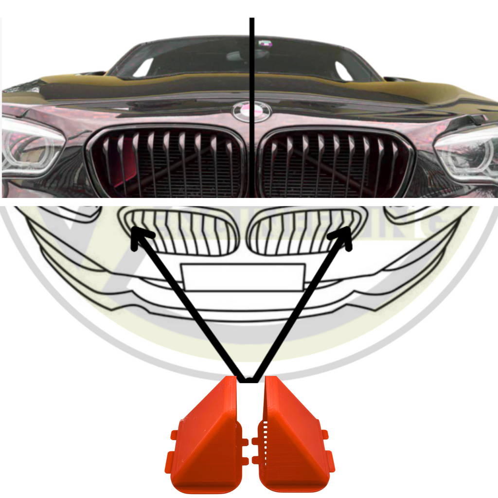 BMW Cold Air Intake Scoops – Left & Right with Integrated Grille – 3D Printed
