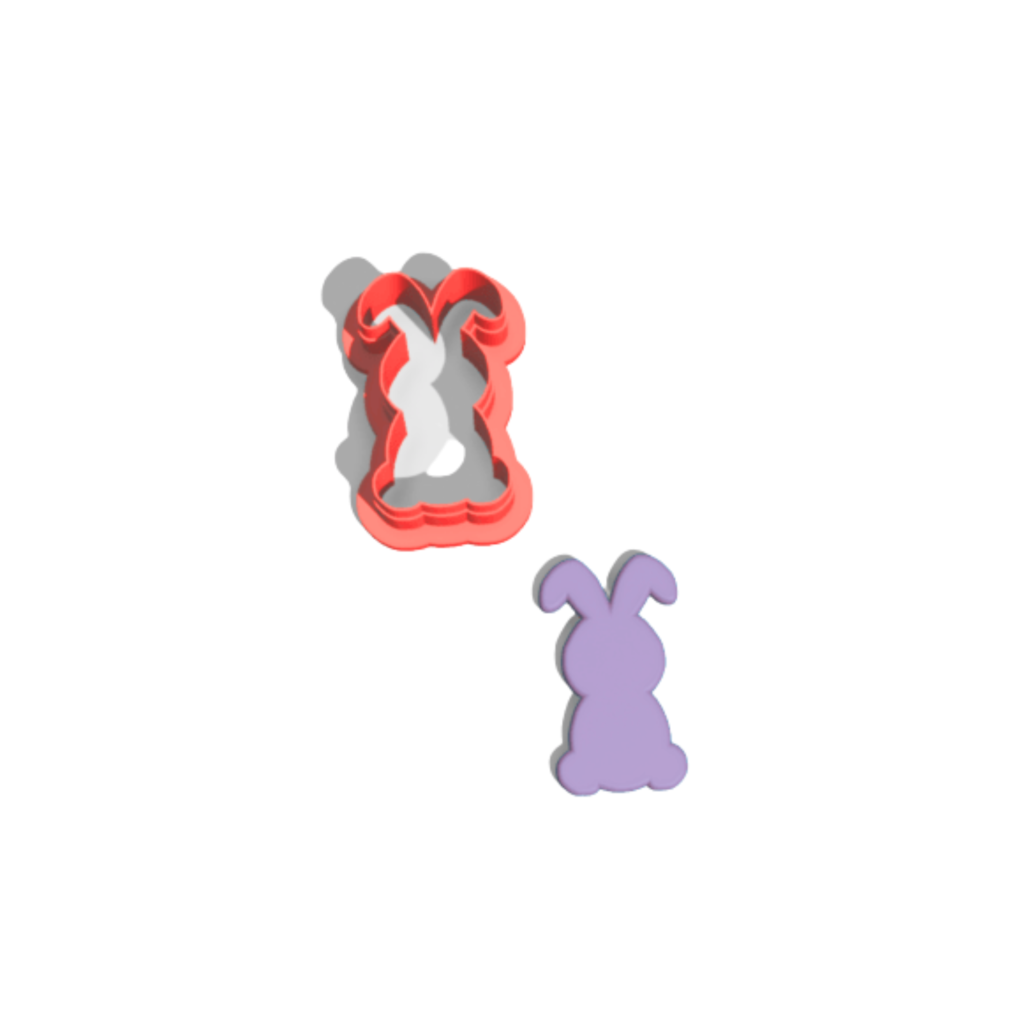 Bunny Clay Cutter Set – 10 Sizes – 3D Printed – Polymer Clay Tool – Random Color