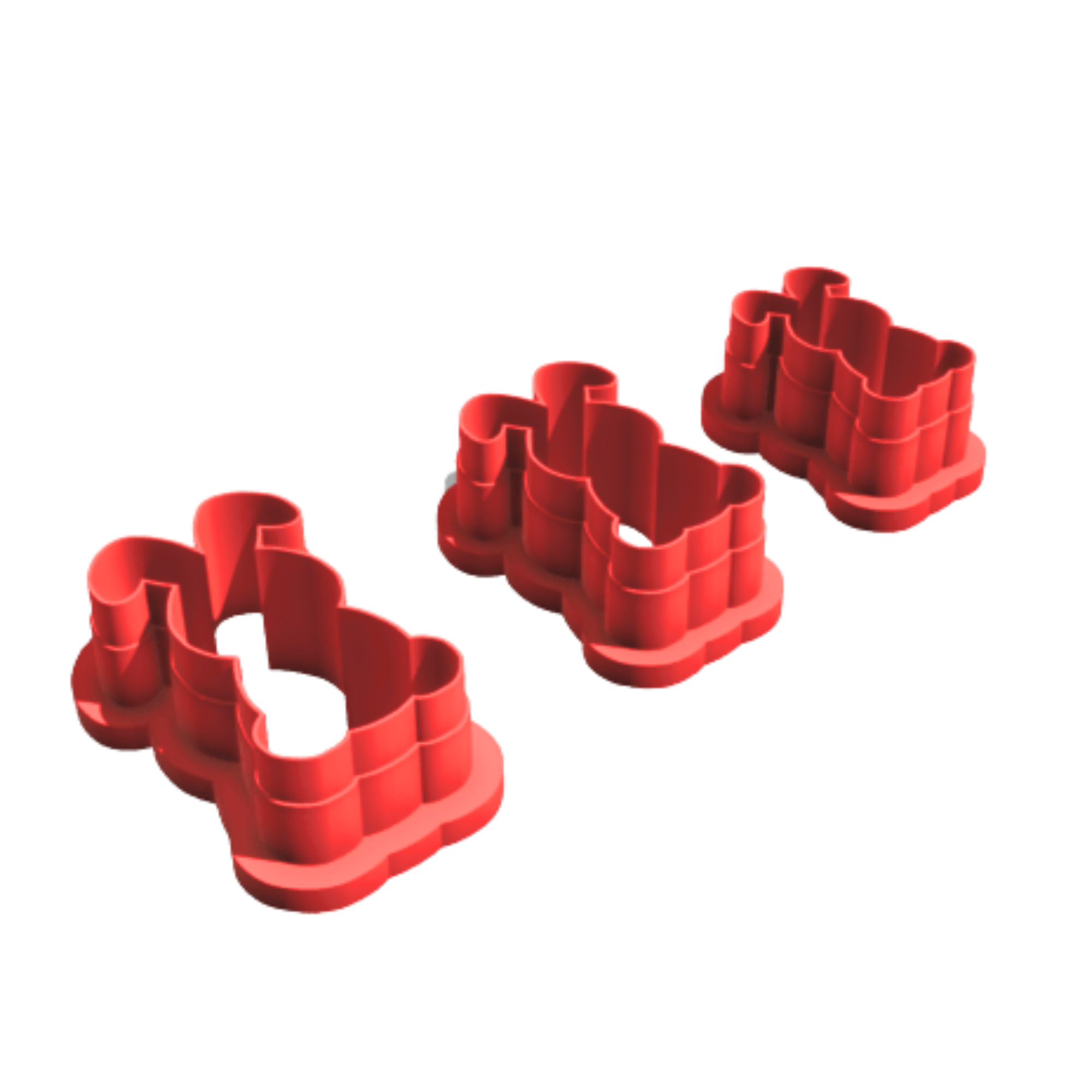 Bunny Clay Cutter Set – 10 Sizes – 3D Printed – Polymer Clay Tool – Random Color