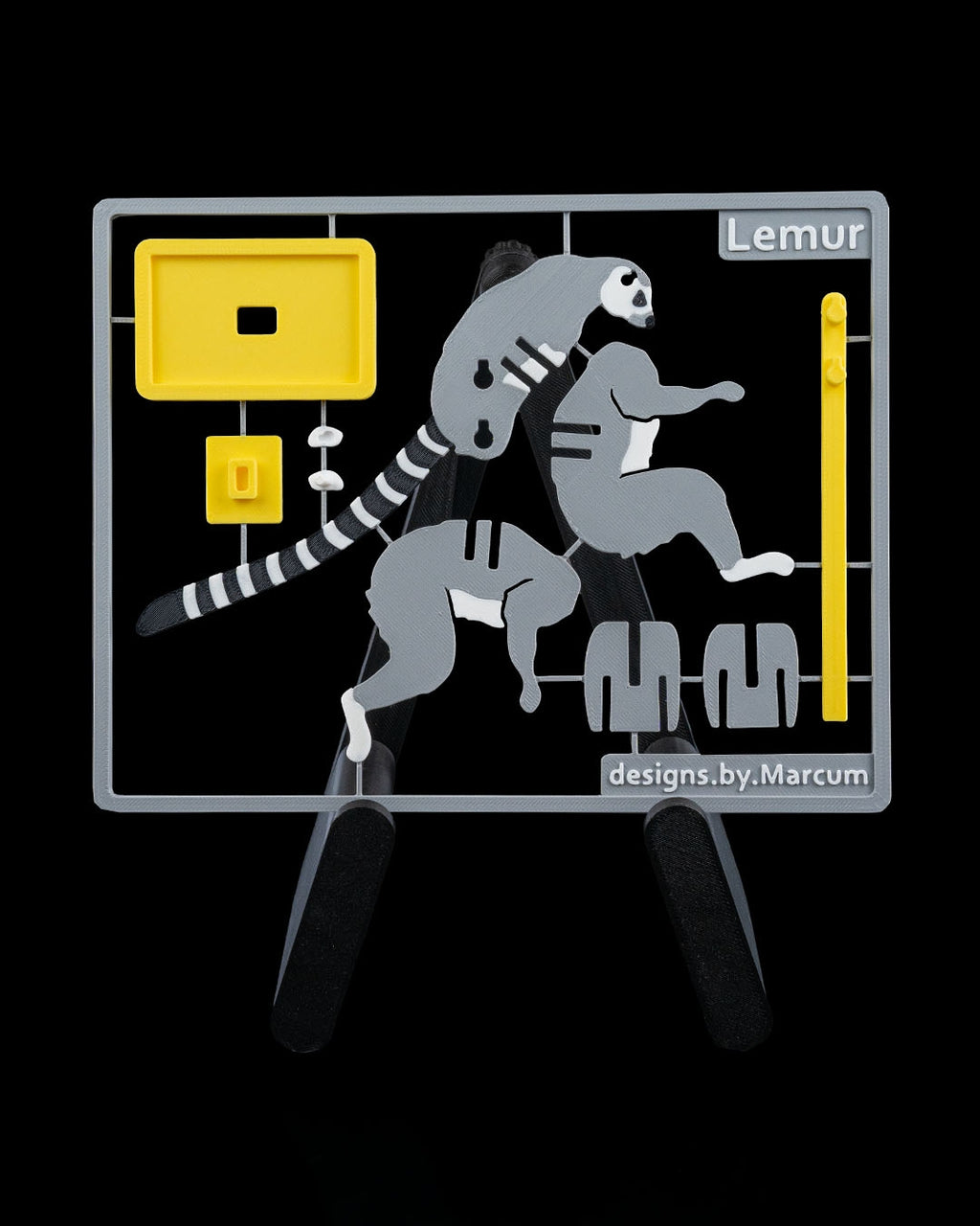 3D Printed Articulated Lemur Kit (2-Pack) | DIY & Collectible