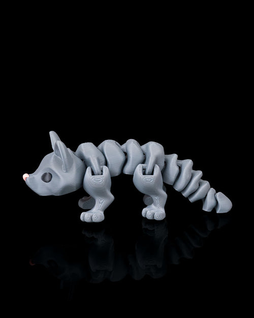 3D Printed Articulated Fox – Mini Flexible Desk Toy – 4 cm – Random Color