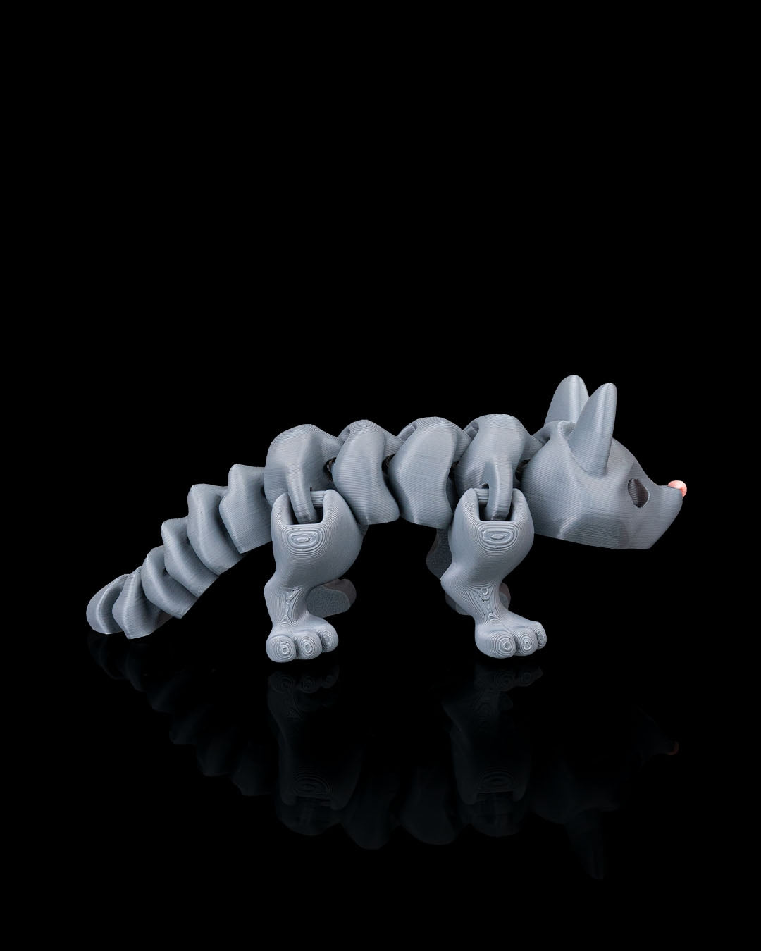 3D Printed Articulated Fox – Mini Flexible Desk Toy – 4 cm – Random Color