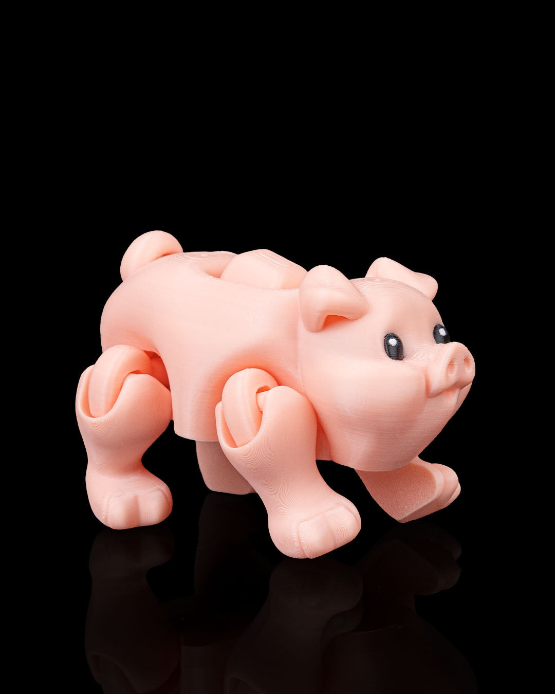 3D Printed Articulated Pig – Mini Flexible Desk Toy – 4 cm – Random Color