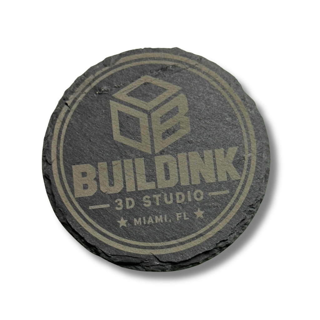 Custom Engraved Slate Coasters – Personalized Business Logo, Round or Square