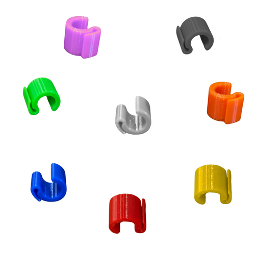 3-Pack 3D Printed Fishing Rod Line Clips – Random Color – PETG Snap-On Holders