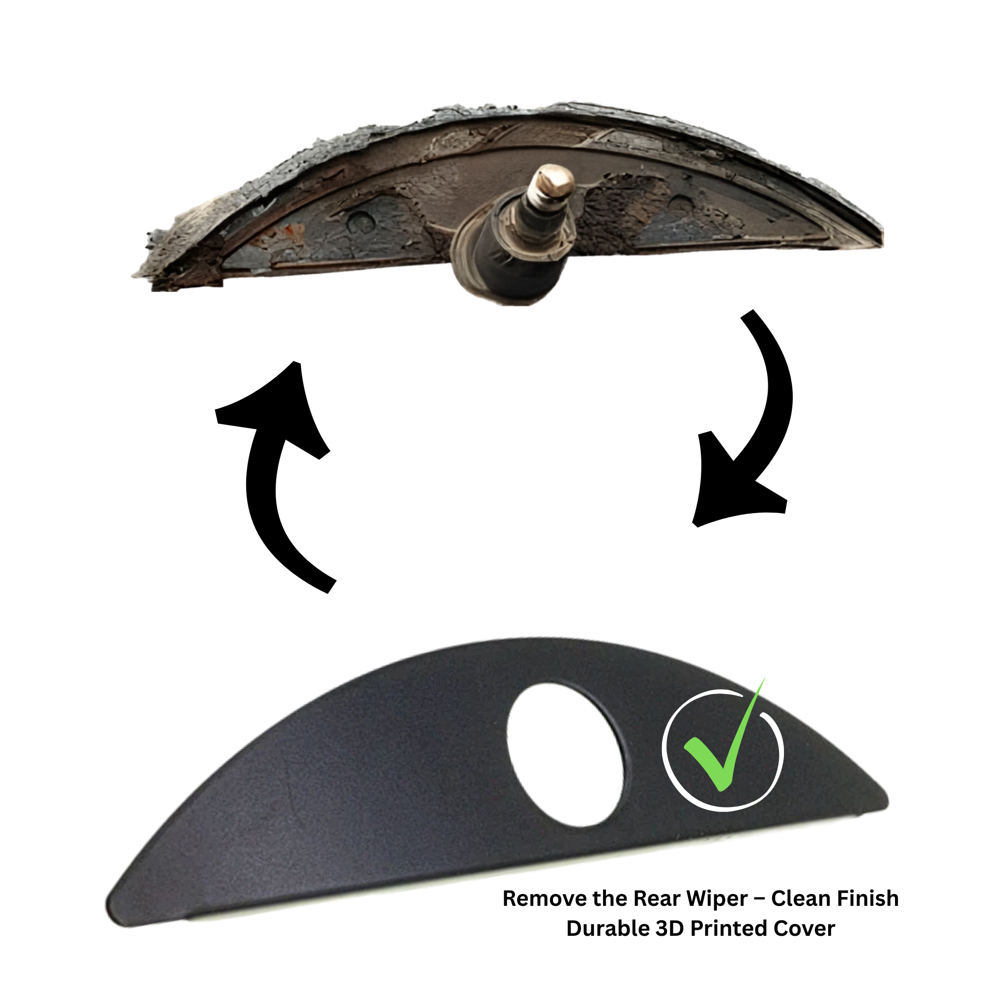 Rear Wiper Delete Cover for Mercedes-Benz W211 / S211 (2002–2009) – 3D Printed PETG/ASA Replacement Cap – Fits A2117420130