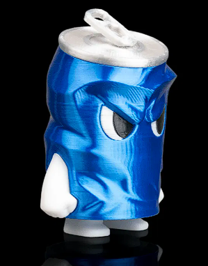 💥 3D Printed Designer Toy: Angry Crushed Soda Can Figure 💙