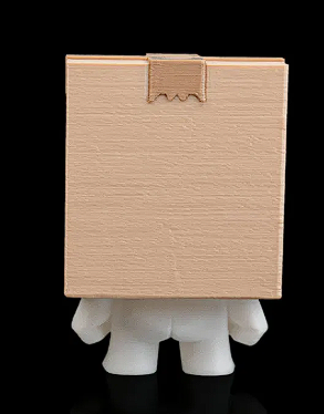 📦 3D Printed Designer Toy: Angry Cardboard Box Figure 😠