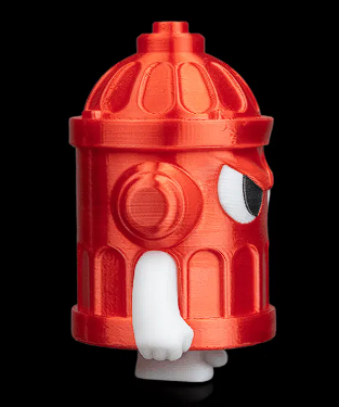 🔥 3D Printed Designer Toy: Angry Red Fire Hydrant Figure 🚒