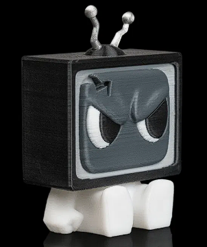📺 3D Printed Designer Toy: Angry Retro TV Set Figure 📼