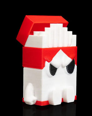 🚬 3D Printed Designer Toy: Angry Cigarette Pack Figure 😠