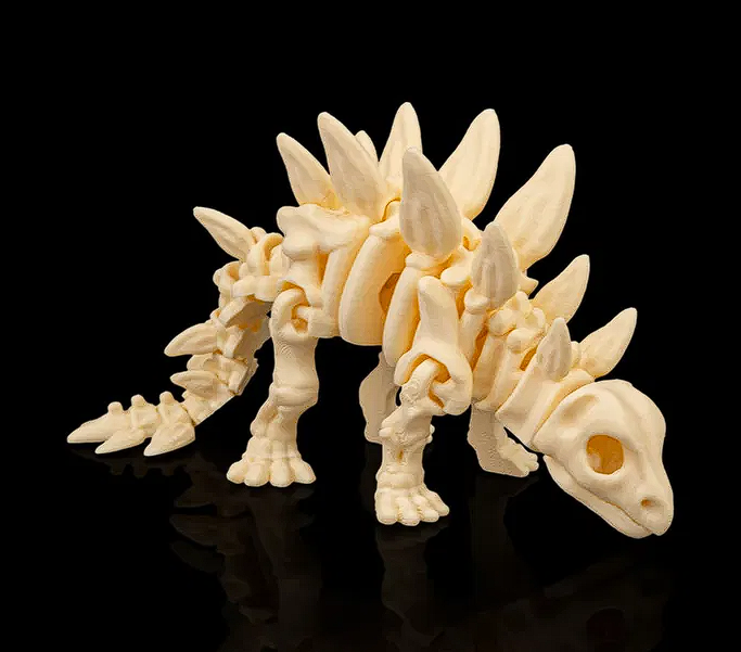 🦴 3D Printed Fossil Art: Detailed Stegosaurus Skeleton Figure 🦖