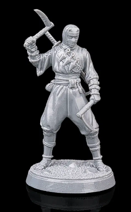 🗡️ Resin 3D Printed Ninja Miniature - 32mm Tabletop Scale 🌑