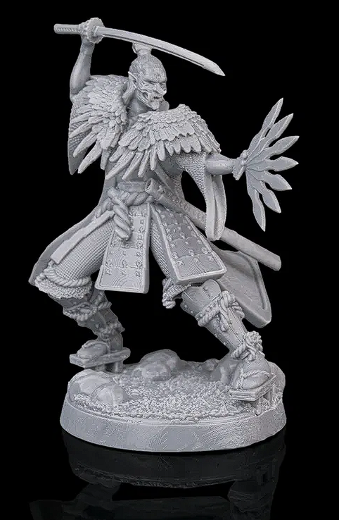 👹 3D Printed Samurai Demon (Oni) Miniature - 32mm Scale Resin Figure ⚔️