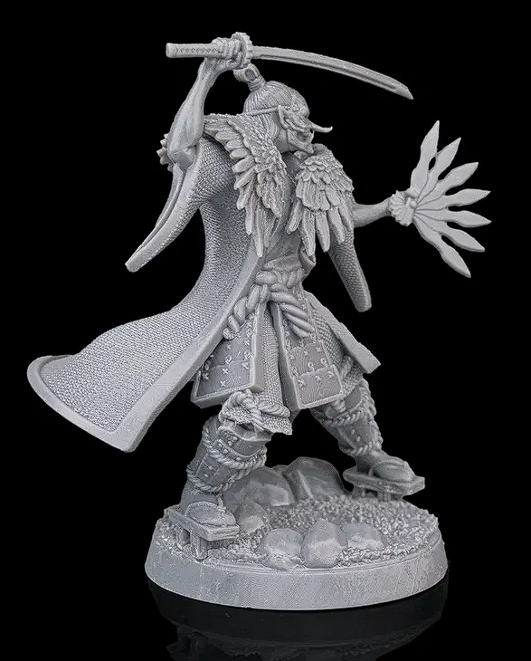 👹 3D Printed Samurai Demon (Oni) Miniature - 32mm Scale Resin Figure ⚔️