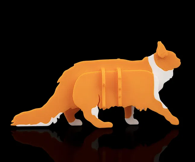 Maine Coon Cat Kit Card Model 3D | Feline Decor | Easy Assembly PLA Puzzle Gift