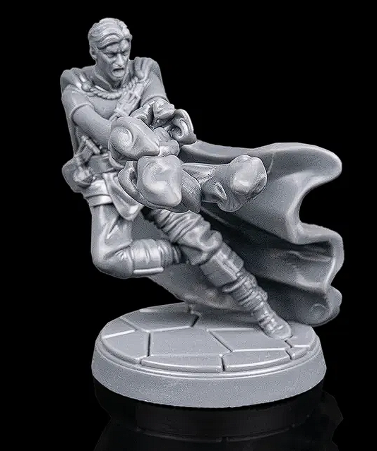 75mm Fantasy Miniature Figure – Black Resin Model for Painting – Unpainted Tabletop RPG & Display Collectible