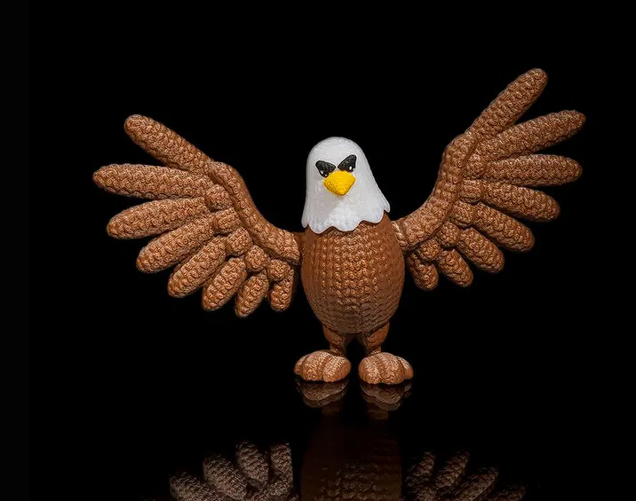 3D Printed Eagle Figurine – Handcrafted Bald Eagle Statue with Spread Wings – Decorative Desk & Shelf Display – Made to Order