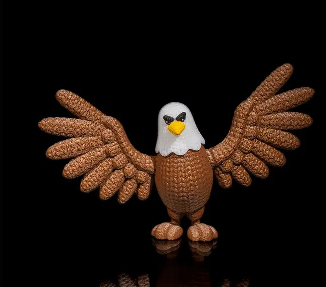 3D Printed Eagle Figurine – Handcrafted Bald Eagle Statue with Spread Wings – Decorative Desk & Shelf Display – Made to Order