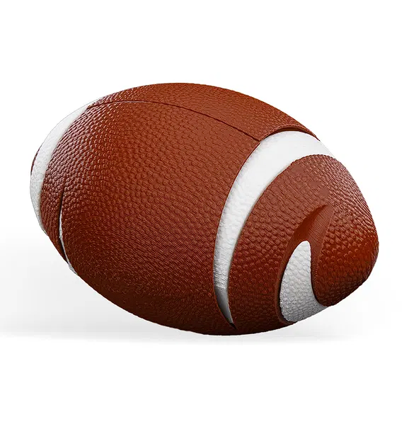 Mini 3D Printed Football Decor – Compact Sports Figurine – 3 in – Desk Display