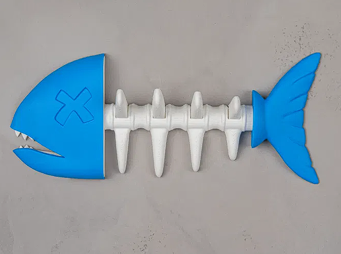 Fish Skeleton Key Holder – 3D Printed Wall Mounted Nautical Key Rack