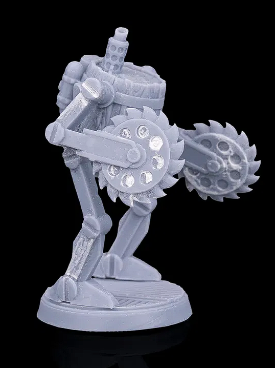 75mm Barrel Walker Drone Resin Miniature – Sci-Fi Robot Figure – Unpainted Gray Model for Painting