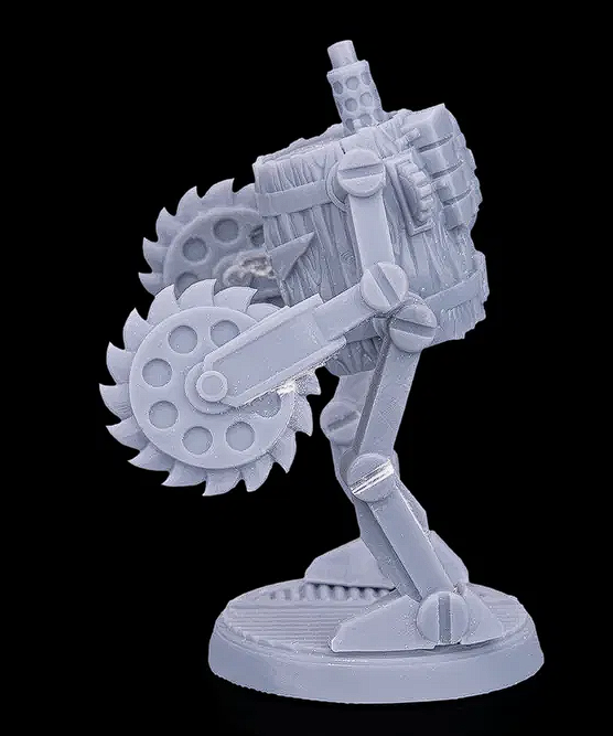 75mm Barrel Walker Drone Resin Miniature – Sci-Fi Robot Figure – Unpainted Gray Model for Painting