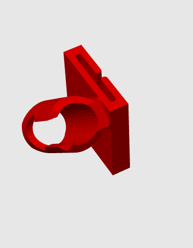 Left-Side Belt Clip Fishing Rod Holder - 3D Printed PETG Red