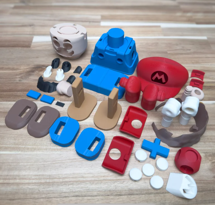 BuildInk™ DIY 3D Printed Plumber Figure Kit – Cartoon Display Toy – 40+ Parts – Easy Assembly