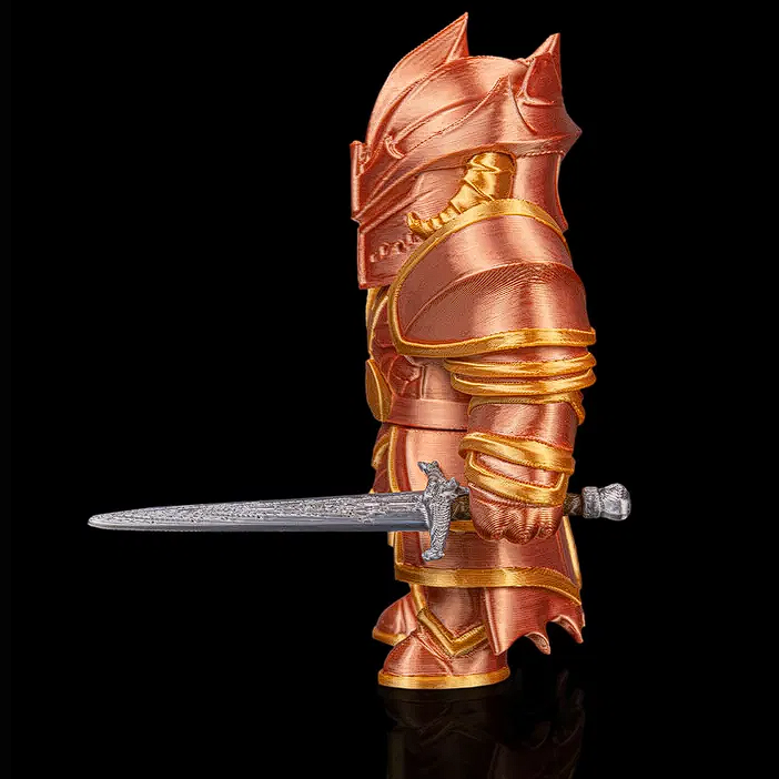 Fantasy Knight Figure – Armored Warrior Collectible – Metallic Finish