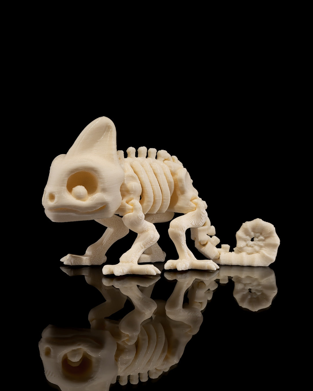 Articulated Skeleton Chameleon – 3D Printed Flexible Figure – 6 cm – Single