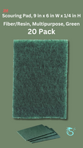 Scouring Pad, 9 in x 6 in W x 1/4 in H, Fiber/Resin, Multipurpose, Green